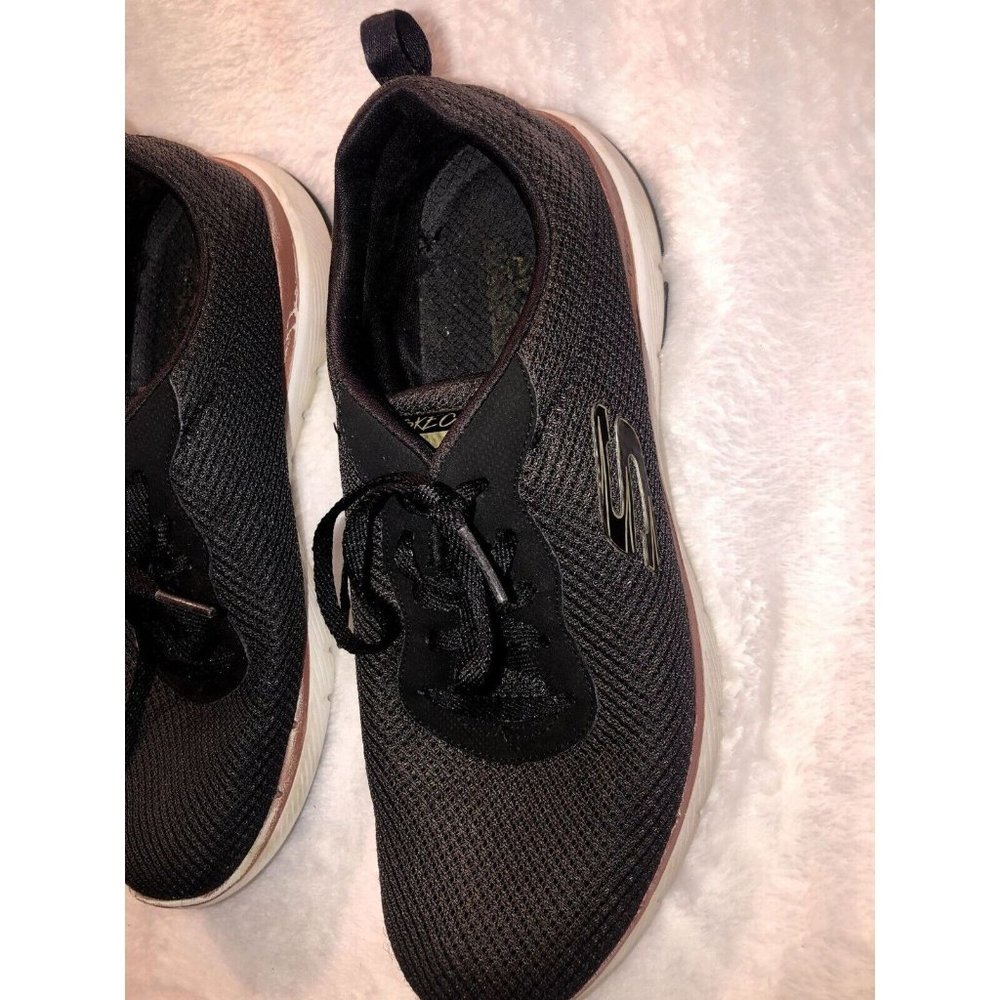 SKECHERS LITE WEIGHT WALKING RUNNING ATHLETIC SHOES MENS SIZE 9 BLACK - Picture 4 of 5